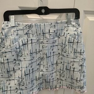 Lilly Pulitzer Navy and White Patterned Mini Skirt